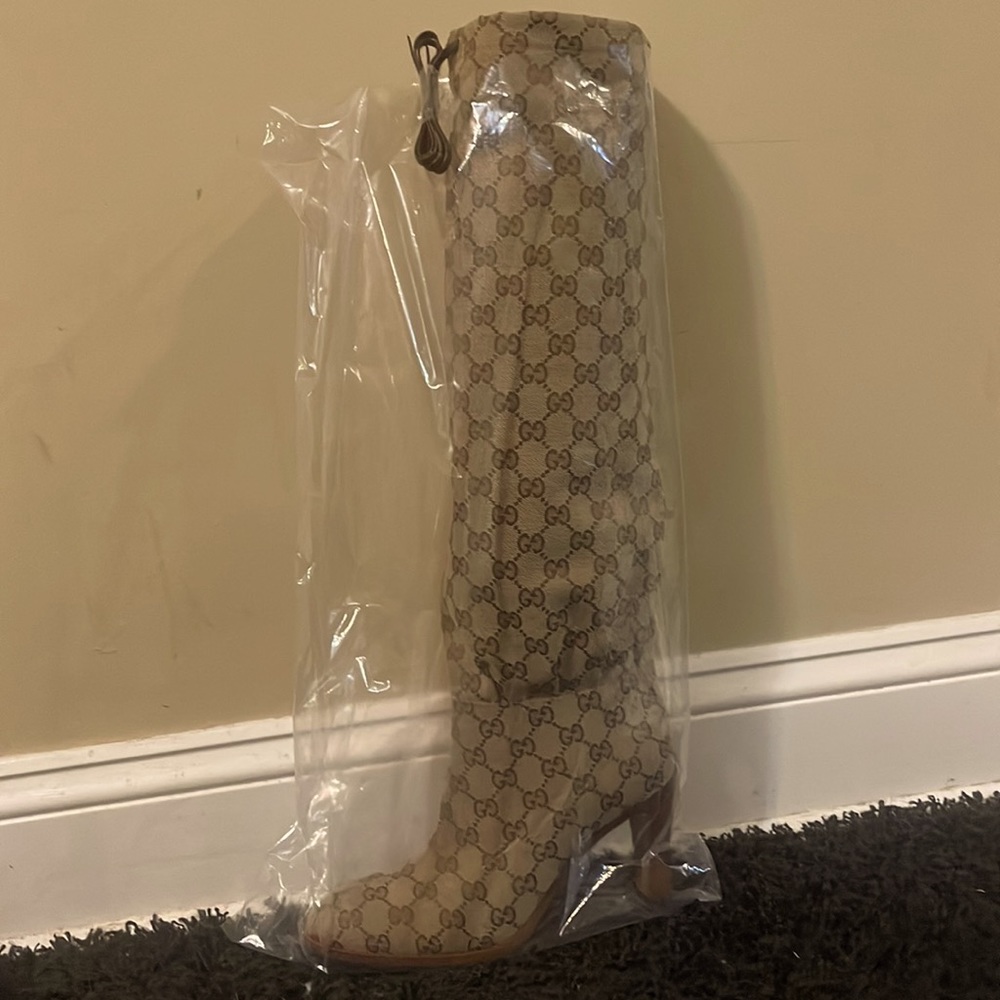 Gucci Original Gg Monogram Canvas Heel boot